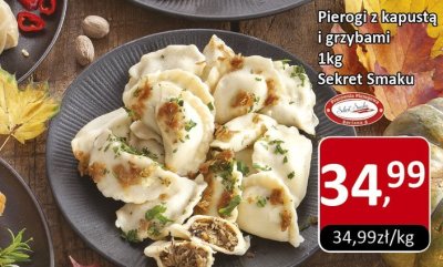 Pierogi z kapustą i grzybami 1kg Sekret Smaku promocja w Market Point