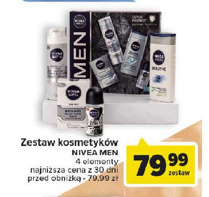 Zestaw w pudełku silver protect żel pod prysznic 250 ml + żel do golenia 200 ml + balsam po goleniu 100 ml + antyperspirant w kulce 50 ml Nivea men zestaw promocja