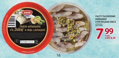 Filety śledziowe dubajskie z pistacjami 200g promocja w Selgros