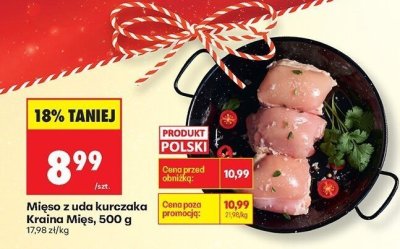 Mięso z uda kurczaka Kraina Mięs, 500 g promocja w Biedronka