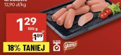 Parówki, serdelki drobiowe Jamo promocja w Delikatesy Centrum