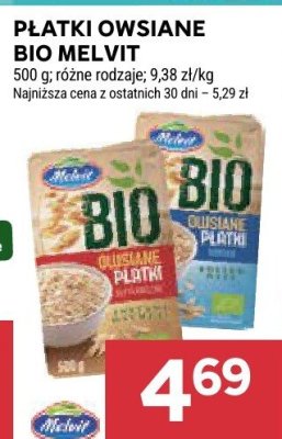 Płatki owsiane bio Melvit promocja w Stokrotka