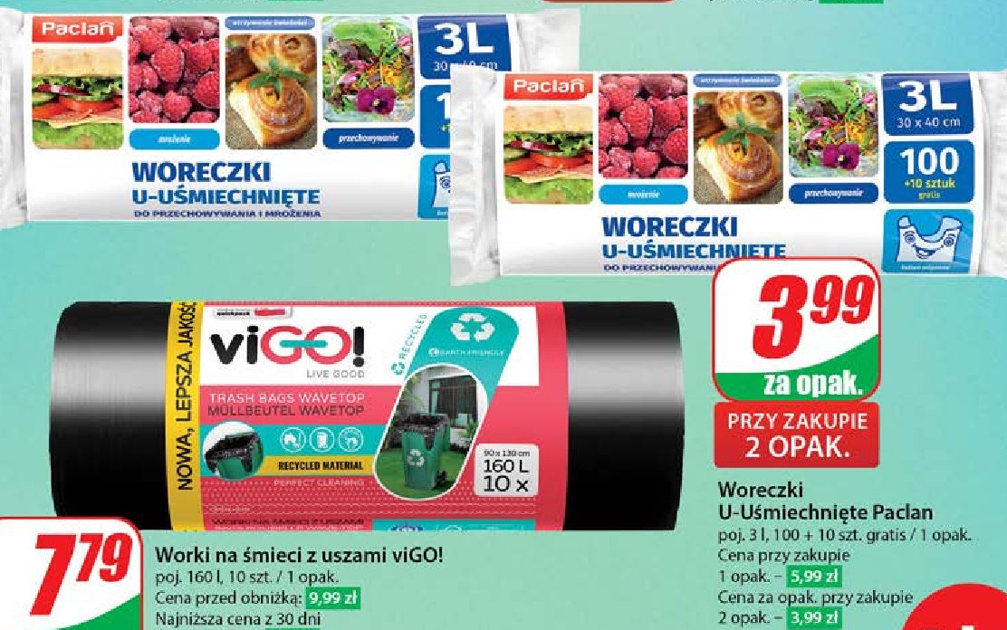 Woreczki u-uśmiechnięte 3l Paclan promocja