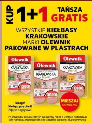 Wszystkie kiełbasy krakowskie pakowane w plastrach promocja w Kaufland