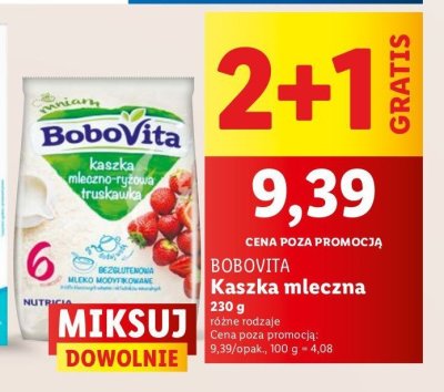 Kaszka mleczno-ryżowa truskawkowa Bobovita mniam promocja