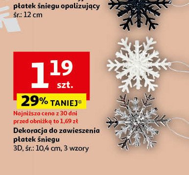 Dekoracja do powieszenia płatek śniegu promocja