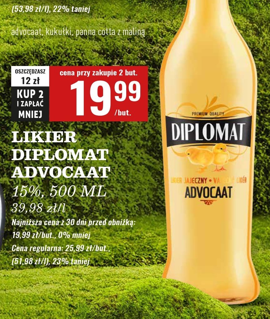 Likier DIPLOMAT ADVOCAAT promocja w Biedronka