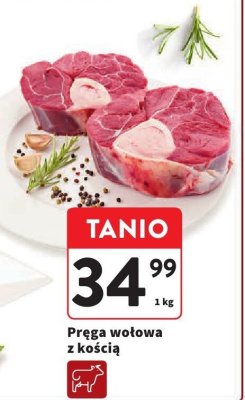 Pręga wołowa z kością promocja w Intermarche
