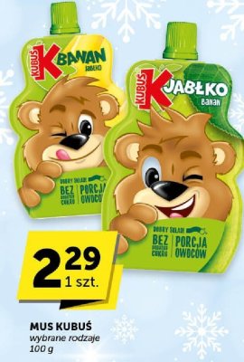 Mus owocowy KUBUŚ banan 100g promocja w Euro Sklep