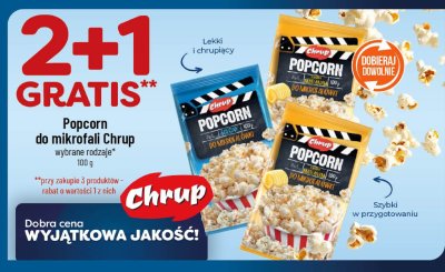 Popcorn do mikrofali, wybrane rodzaje 2+1 GRATIS promocja w POLOmarket