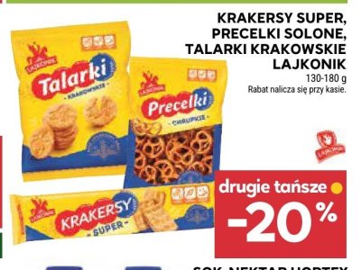 Krakersy Super, Precelki Solone, Talarki Krakowskie Lajkonik promocja w Stokrotka