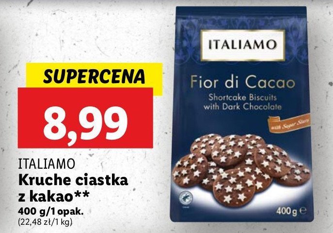 Ciastka kruche z kakao Italiamo promocja