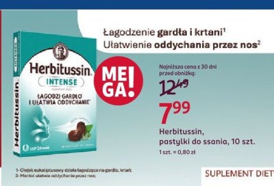 Herbitussin, pastylki do ssania, 10 szt. promocja w Rossmann