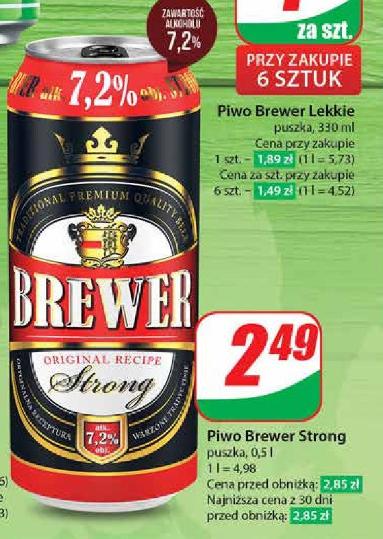 Piwo Brewer strong promocja