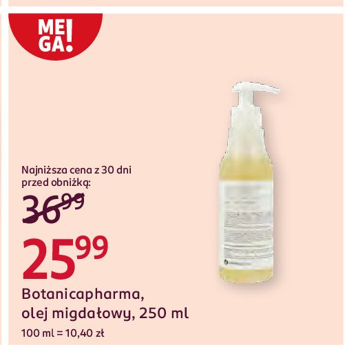 Olej migdałowy Botanicapharma promocja w Rossmann