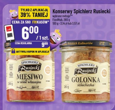 Konserwy Spichlerz Rusiecki - Mięsiwo w sosie własnym, Golonka szlachecka promocja w POLOmarket