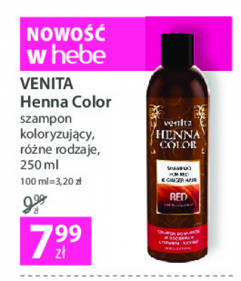 Szampon do włosów red Venita henna color promocja