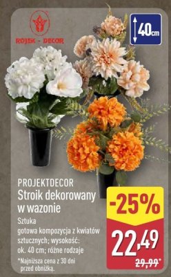 Stroik dekorowany w wazonie promocja w Aldi