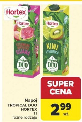 Napój TROPICAL DUO HORTEX różne rodzaje promocja w Carrefour