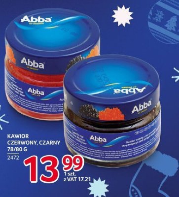 Kawior czerwony, czarny Abba 78/80g promocja w Selgros