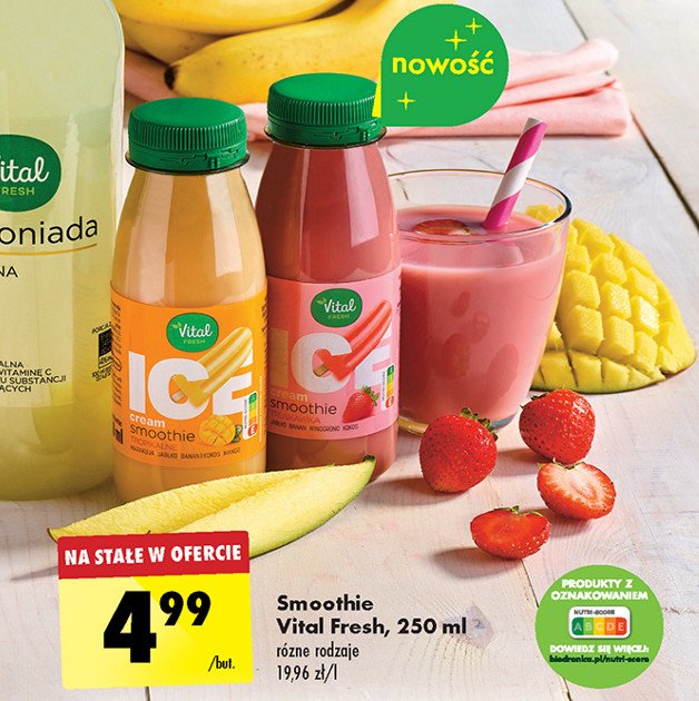 Smoothie truskawka-winogrono-nanan-pomarańcza Vital fresh promocja