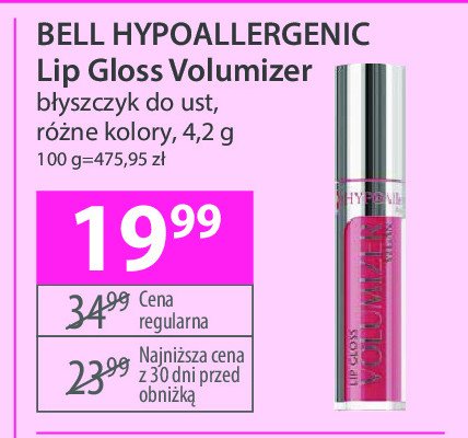 Błyszczyk do ust 01 Bell hypoallergenic volumizer promocja