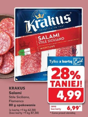 Salami Krakuś Stile Siciliano wieprzowe 80g promocja w Kaufland
