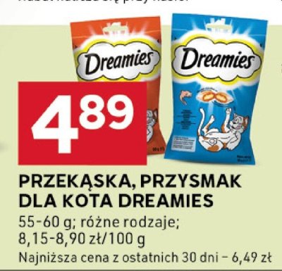 Przekąska, przysmak dla kota Dreamies różne rodzaje promocja w Stokrotka