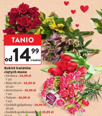Bukiet kwiatów ciętych Gerbera 7 szt. Intermarche promocja w Intermarche