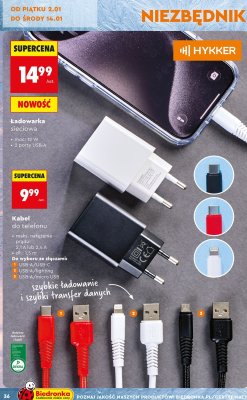 Kabel do telefonu USB-A/lightning promocja w Biedronka