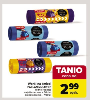 Worki na śmieci strong 35 l Paclan multitop promocja