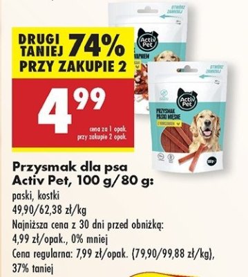 Paski mi臋sne z kurczakiem Activ pet promocja