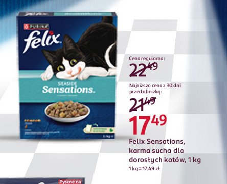 Karma dla kota z łososiem Purina felix sensations promocja w Rossmann