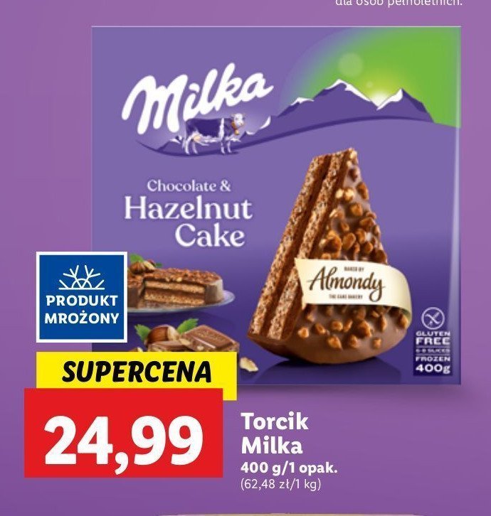 Tort czekoladowy z orzechami laskowymi Milka promocja