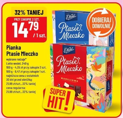 Pianka Ptasie Mleczko wybrane rodzaje  promocja w POLOmarket