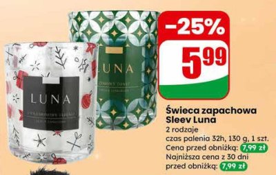 Świeca zapachowa Sleev Luna promocja w Dino