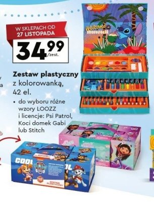 Zestaw plastyczny z kolorowanką, 42 el., różne rodzaje promocja w Biedronka