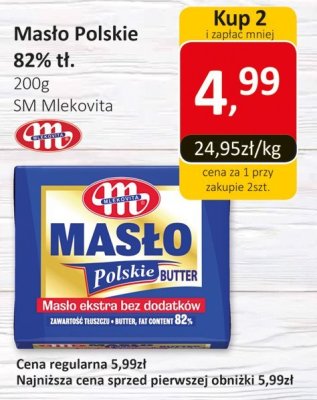 Masło Polskie 82% tł. SM Mlekovita promocja w Market Point