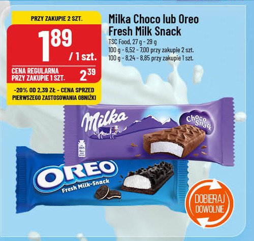 Mleczna kanapka Milka schoko snack promocja w POLOmarket