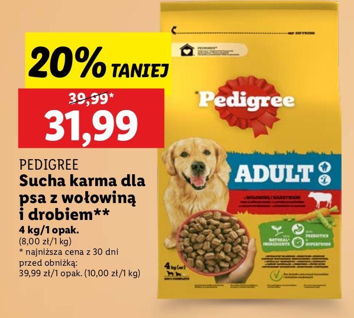 Karma dla psa wołowina i drób Pedigree promocja