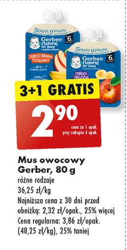 Mus jabłko-banan-truskawka Gerber natural promocja