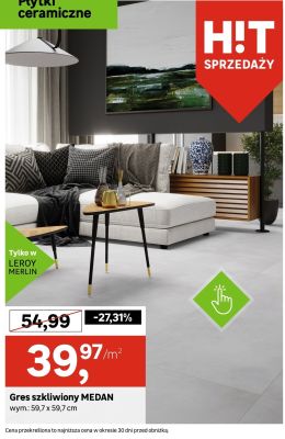 Gres szkliwiony MEDAN 59,7 x 59,7 cm promocja w Leroy Merlin