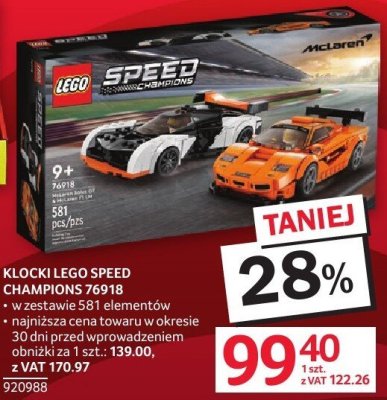 Klocki Lego Speed Champions 76918 promocja w Selgros