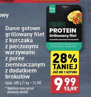 Grillowany filet z kurczaka Virtu high protein promocja w Aldi