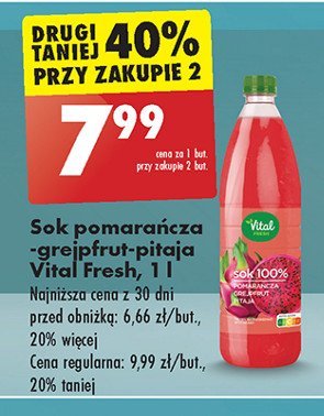 Sok pomarańcza-grejpfrut-pitaja Vital fresh promocja