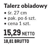 Talerz obiadowy Linia Janina promocja w Makro