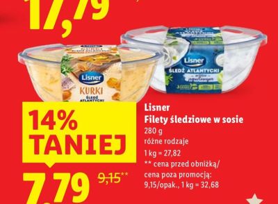 Filety śledziowe w sosie różne rodzaje promocja w Lidl