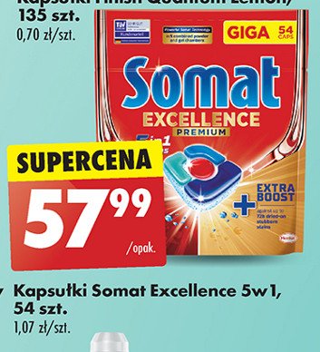 Tabletki do zmywarki Somat excellence premium 5in1 promocja w Biedronka