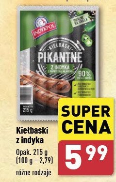 Kiełbaski z indyka pikantne Indykpol promocja