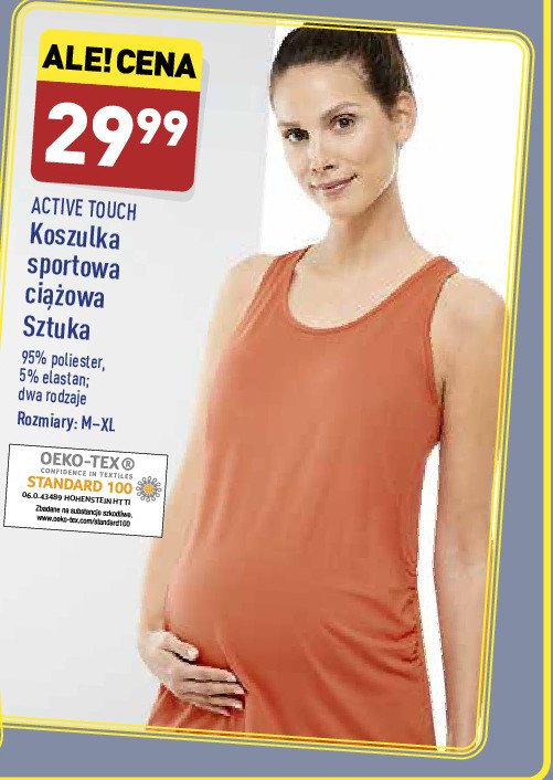 Koszulka sportowa ciążowa m-xl Active touch promocje